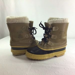 Sorel Canada Manitou Taupe Leather Snow Boots